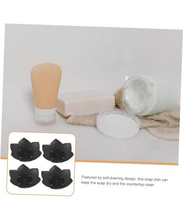 FONDOTIN 4pcs Lotus Soap Holder Soap Dish Shower Soap Stand Floral Soap Trays Countertop Soap Organizer Kitchen Cleaning Sponge Holder Soap Case Silica Bracket Multifunction - Buy Online on GoSupps.com