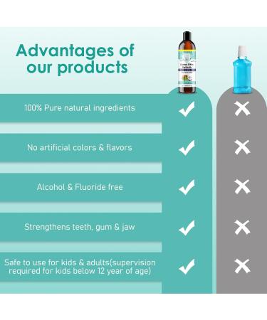 Natural Oral Care Oil - Coconut & Peppermint - 100ml Mouthwash for Fresh Breath Teeth Whitening & Gum Health - Buy Online on GoSupps.com