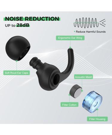 High Fidelity Concert Ear Plugs for Sleeping - 28dB Noise Reduction Reusable with 8 Size Tips - Ideal for Festivals Concerts Work & Study - Buy Online on GoSupps.com
