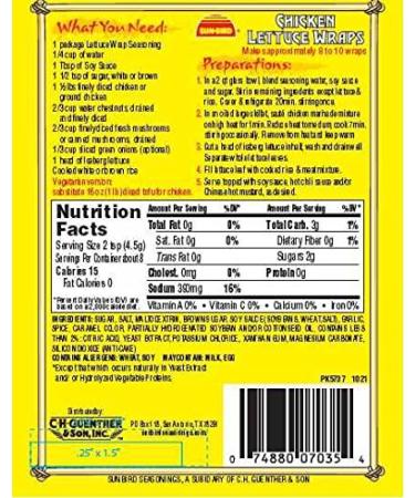 Lettuce Wrap Seasoning Mix Packets - Asian Fusion Chicken Recipe - 1.25 oz Each (Pack of 4) - Buy Online on GoSupps.com