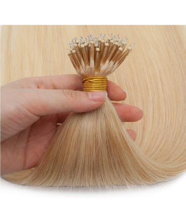 20" Nano Ring Tip Hair Extensions Real Human Hair 50Strands #60 Platinum Blonde (50g) - Buy Online on GoSupps.com