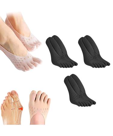 Mejglrc Sofeet Bunion Socks Anti Bunions Health Sock Split Toe Orthopedic Compression Bunions Socks Bunion Corrector Bunions Compression Socks 3pairs Black