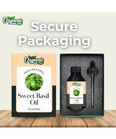 Organic Zing Sweet Basil (Ocimum basilicum) Oil Pure & Natural for Skin Face Hair Care Aromatherapy Diffuser Conditioner - 30ml/1.01fl oz - Buy Online on GoSupps.com
