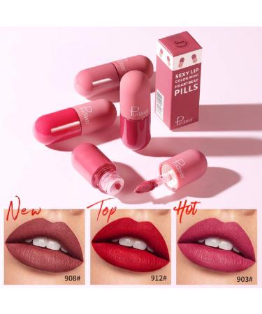 6 Pcs Cute Capsule Matte Liquid Lipstick Set | Waterproof Long Lasting Nude Lip Gloss Kit - NextToNotte - Buy Online on GoSupps.com