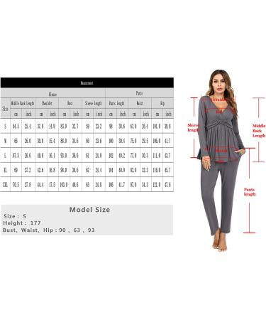 Litherday Women's Maternity Nursing Pyjamas Set | Long-Sleeved Breastfeeding Sleepwear | Soft Labor Nightwear PJ Loungewear - Buy Online on GoSupps.com