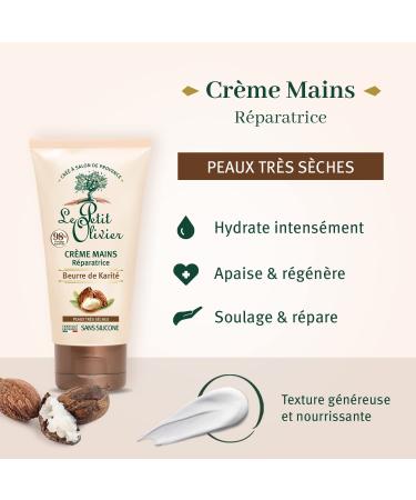 Le Petit Olivier Hand Cream for Very Dry Skin - 98% Natural Silicone-Free 75 ml - Moisturizing & Repairing - Buy Online on GoSupps.com