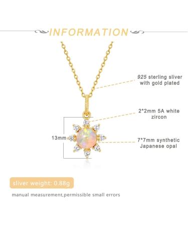 WIPPWER Necklace Sterling Silver Women's Pendant Opal White Zircon Sun Necklace Exquisite and Elegant Jewelry Elegant Jewelry - Buy Online on GoSupps.com
