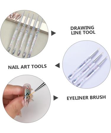 Healeved 2sets Nail Art Drawing Pen Manicure Accessories Gel for Nails Fine Line Nail Art Brush Nail Kits Nail Brush Fashion Nail Art Pen Kit De Manicura Super Fine Suite Pvc Pen Holder - Buy Online on GoSupps.com