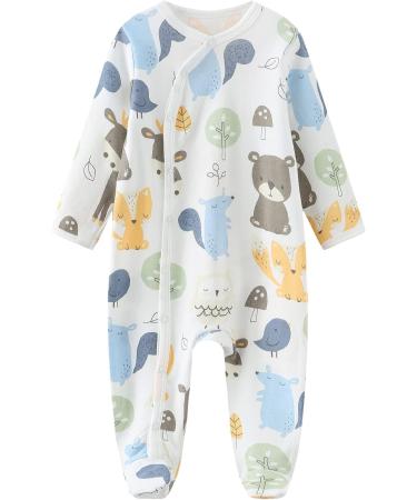 MAMIMAKA Cotton Footed Pajamas for Newborns | Boys & Girls 0-18 Months | 3-6 Months Long Sleeve | Color10 - Buy Online on GoSupps.com