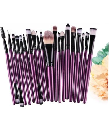 Angoily 20pc Makeup Purple Kit Make-up Tube Shadow Black Eye Toiletry Brush Tool Cosmetic Making Rod - Buy Online on GoSupps.com