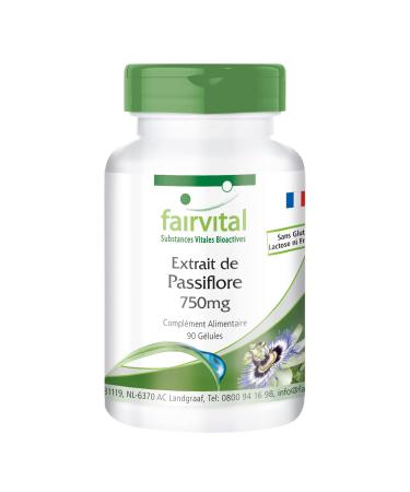 Fairvital | Passion flower extract - VEGAN - 2250mg per serving - Highly dosed - 90 capsules - standardized to 2% flavones