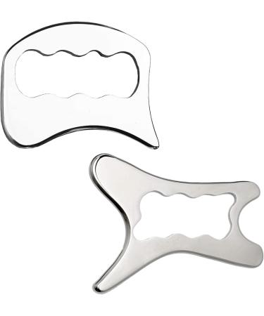 Premium Stainless Steel Gua Sha Tool for Muscle Relief - 3x4 Body Scraper for Back Legs Arms Neck & Shoulders - Silver - Buy Online on GoSupps.com