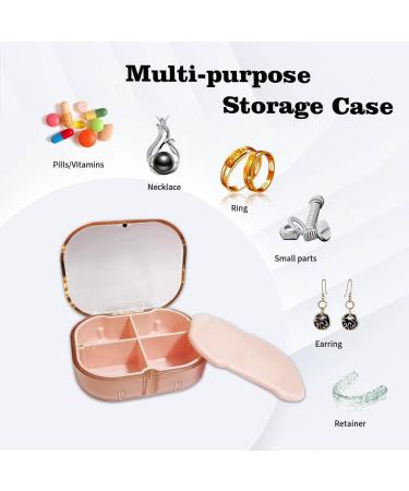 Pirversto Magnetic Travel Medication Organizer - Pill & Vitamin Holder with Cutter for Purse (Pink) - Ideal for Cod Liver Oil & Small Items - Buy Online on GoSupps.com