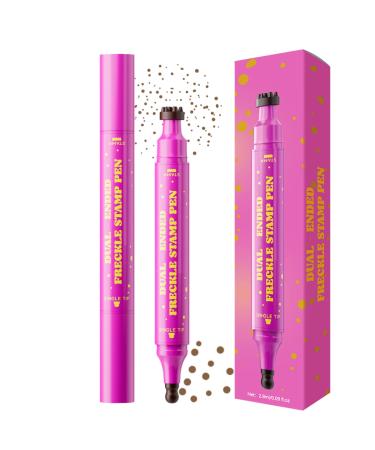 Imtrub Fake Freckle Felttip Pen28ml Face Stamp Waterproof Long Lasting Double Sided Face Painting Tool for Women Halloween Effects Daily Use