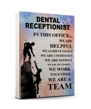 Custom Dental Receptionist Canvas Poster Watercolor Abstract Style In This Office We Are a Team Positive Culture Wall Art Ready to Hang