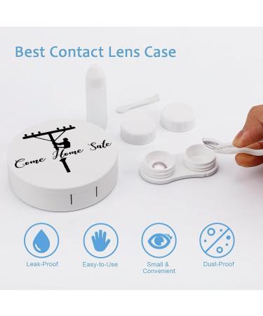Come Home Safe Lineman Round Case For Contact Lens Kit Storage Box with Mirror Printed - Buy Online on GoSupps.com