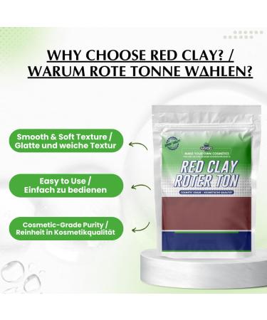 Red Clay Mask Natural Mineral-Rich Facial Clay for All Skin Types Vegan Cruelty-Free Organic Skincare 8oz / 227g - Buy Online on GoSupps.com