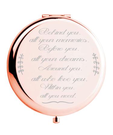 Fnbgl Pocket Makeup Mirror Coworker Leaving Gifts for Women Travel Gifts Women Farewell Gifts for Women Behind You All Your Memories Engraved Compact Travel Mirrors Birthday
