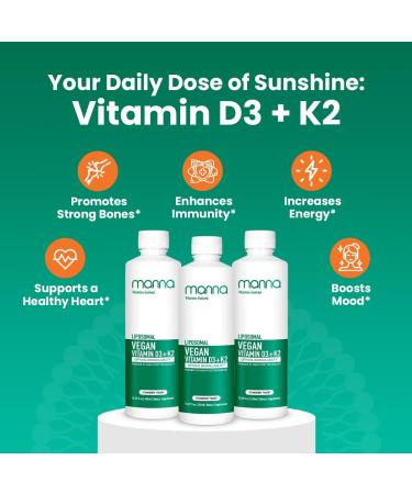 Manna Liposomal Vegan Vitamin D3 + K2 - Essential Immune Support - Buy Online on GoSupps.com