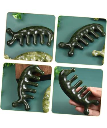 SESESFOUFU JADE Massage Comb | Acupuncture Massager Tool for Body Relaxation | Handcrafted Jade Massage Comb - Buy Online on GoSupps.com
