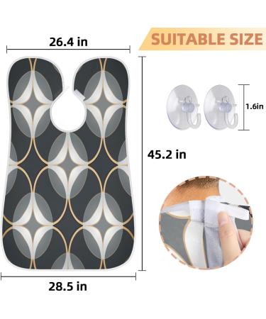 Gray Black Pattern Beard Bib Apron - Beard Hair Catcher for Men | Ideal Father's Day & Christmas Gifts with Suction Cups - Buy Online on GoSupps.com