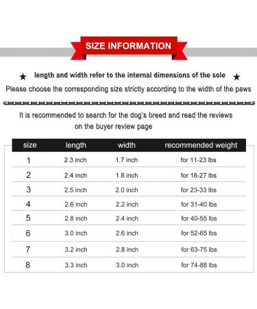 QUMY Dog Boots Waterproof Shoes with Reflective Strips - Size 6, 2.6''x3.0'' (Pack of 4) - Buy Online on GoSupps.com