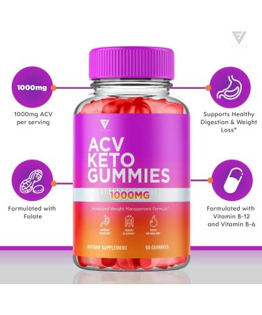 2 Pack ACV Keto Gummies for Weight Loss - Apple Cider Vinegar Diet Gummy for Fat Loss - Appetite Control - Oprah Winfrey Approved - 120 Gummies - Buy Online on GoSupps.com