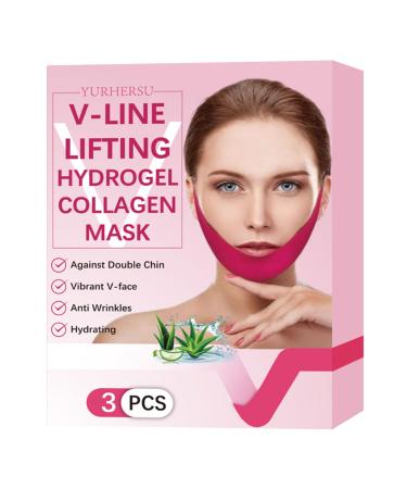 Face Mask V Line Face Lifting Chin Mask Double Chine Reducer V Shape Face Tape Mask with Hyaluronic Acid Chin Contour Tightening Firming Face Lift Tape Mask For Women & Men Chin Mask Jawline Shape