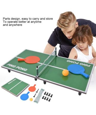 Qioni Portable Tennis Table | Folding Ping Pong Game Set for Indoor Mini Table Entertainment | Includes 2 Paddles and 2 Balls | Lightweight and Sturdy - Buy Online on GoSupps.com