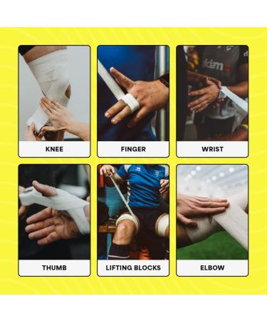 6 Rolls - SPORTTAPE EAB Fabric Strapping Tape - 2.5cm x 4.5m | Thumb Tape Rugby Finger & Toe Tape | Non Tear Elastic Adhesive Bandage Tape Strapping Tape for Sport and Medical Use 2.5cm x 4.5m - 6 Rolls - Buy Online on GoSupps.com