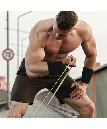 Compression Wrist Sleeves Brace for Men & Women - 2 Pairs | Tennis, Tendonitis, Carpal Tunnel Support | Medium Black Wrist Wraps - Buy Online on GoSupps.com