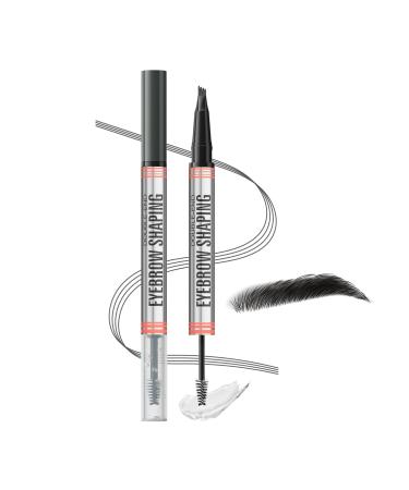 2-In-1 Double-End Eyebrow Shaping Pen 2-In-1 Brow Pen And Sealing Brow Gel Long-Lasting Color Waterproof And Sweatproof Easy-To-Use Eyebrow Makeup For Real-Looking Fuller Eyebrows (03# Grey)