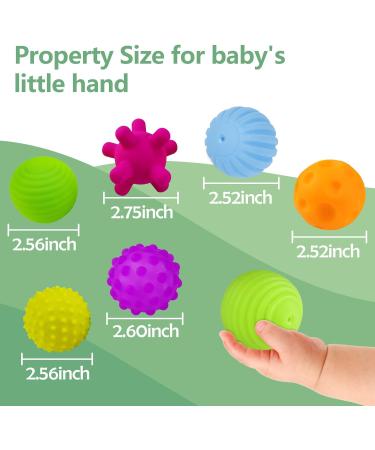 Vintage Baby Sensory Toys - 6pcs Soft Squeeze Ball Set | Infant Multi-Texture Massage Balls for Developmental Play - Buy Online on GoSupps.com