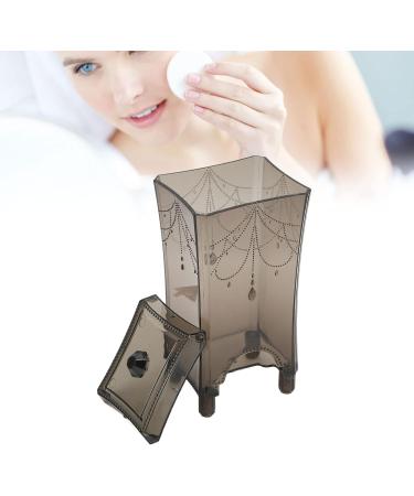 Verdant Touch Round Cotton Pad Dispenser - Transparent Grey - ABS - Dustproof Easy Accessible - Sturdy - For Cotton Pads - Buy Online on GoSupps.com