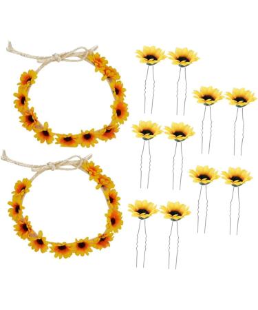 Angoily 4 Sets Hair Barrettes Hair Clip Tiara Sunflower Headband Headress Headgear Seaside Wreath Beach 1 count (Pack of 1) Yellowx2pcs - Buy Online on GoSupps.com