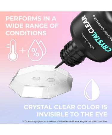 Crystal Clear Professional Eyelash Extension Glue | Strong Fast Drying Adhesive | Long-Lasting Semi-Permanent Lash Extensions | 7 Weeks Retention - Buy Online on GoSupps.com