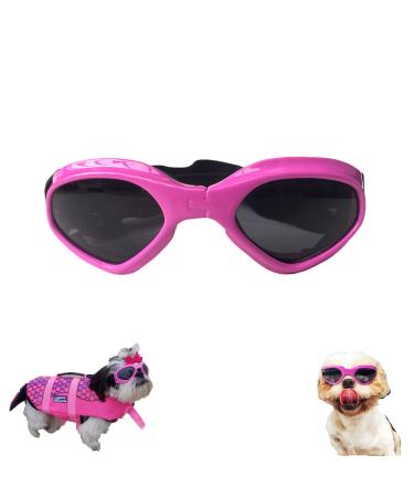 WELLXUNK Dog Sunglasses Adjustable Strap for UV Sunglasses Waterproof Protection for Small and Medium Dogs Pink - Buy Online on GoSupps.com