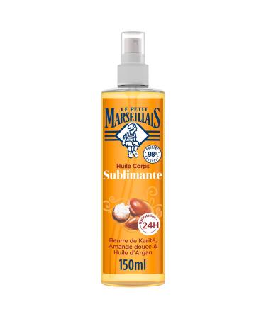 Le Petit Marseillais Huile Corps Sublimante (Vaporisateur de 150 Ml) Soin Corps Hydratation 24H Huile pour le Corps au Beurre de Karit Amande Douce et Huile d'Argan Orange 150 ml (Lot de 1)