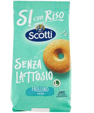 Riso Scotti Riso Scotti Frollino with rice Without Lactose Sandblasted Cookies with Lactose Free Rice 100% Italian 350g (Set of 6)