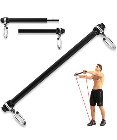 Resistance Band Bar Portable Pilates Bar with Resistance Bands Home Gym Workouts Stick Squat Yoga Pilates Flexbands Kit for Full Body Shaping 25.5 Inch Bar