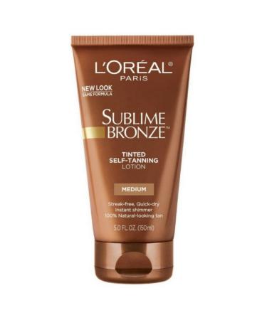 L'Oreal SUBLIME BRONZE Tinted Self-Tanning Lotion Medium Natural Tan 5 oz
