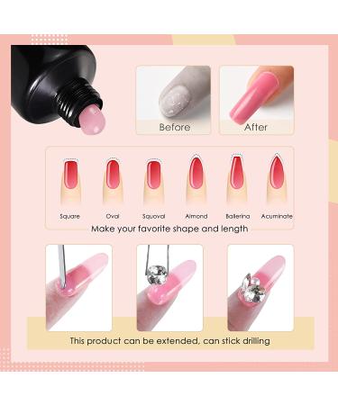 Poly Nail Gel Kit with 36W UV LED Lamp - 6 Nude Colors & 6 Glitter UV Gels, Base and Top Coat, Nail Art Gift Set for Women - Buy Online on GoSupps.com