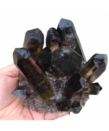 Room Decoration 500g-650g Natural Black Smoky Crystal Quartz Stone Cluster 1pc