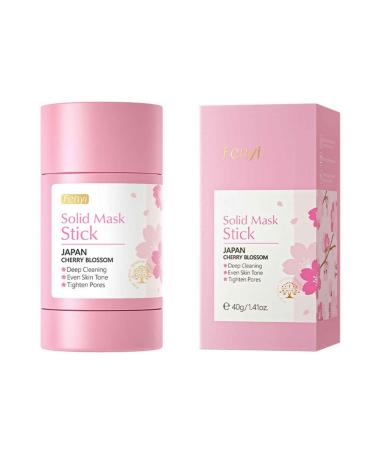 Rose Mask Stick, Cleansing Mask, Deep Cleansing Pores, Solid Cherry Blossom Mask for Pores Shrink, Suitable for All Skin Types.