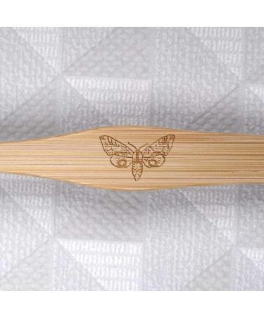 Azeeda 'Moth' Bamboo Toothbrush - Eco-Friendly Biodegradable & Stylish Oral Care | International Shipping - Buy Online on GoSupps.com