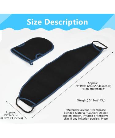 2 Pack Exfoliating Back Scrubber & Mitt Set for Shower - Deep Clean and Invigorate Skin - Extra Long Bath Back Scrub for Men and Women - 28*8 inch & 9*6 inch - Buy Online on GoSupps.com