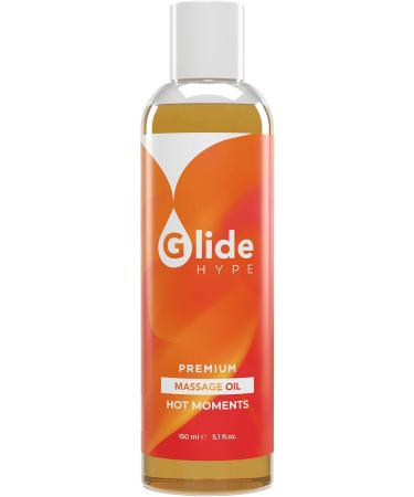 Glidehype Premium Massage Oil - Hot Moments for Relaxation & Sensual Massages | 150 ml Skin-Caring Sliding Oil - Buy Online on GoSupps.com