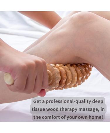 Accmuzzy Wooden Fascia Roll & Massage Roller - Ultimate Muscle Relaxation & Body Shaping Device for Legs - Buy Online on GoSupps.com