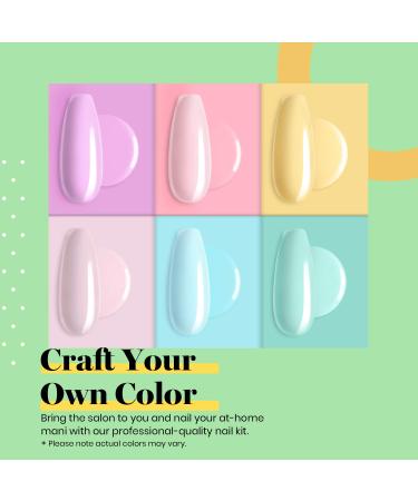 Beetles Pastel Dip Powder Nail Kit - 6 Spring Summer Colors for DIY Manicure | Includes Base, Top Coat, Activator, and Brush | Perfect Easter Salon Nail Art Set for Women - Buy Online on GoSupps.com