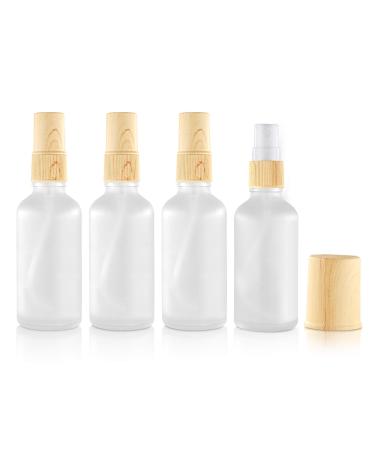 Portable Travel Spray Bottles, 4 Pack Empty Glass Spray Bottle for Essential Oils, Small Fine Mist Body Spray Bottles with Sprayer (50ml) 50ml-Clear